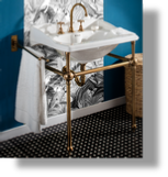 Empire & Art Deco Metal Washstand 