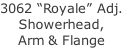 3062 “Royale” Adj. Showerhead,  Arm & Flange
