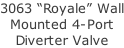 3063 “Royale” Wall Mounted 4-Port  Diverter Valve