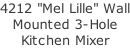 4212 "Mel Lille" Wall Mounted 3-Hole Kitchen Mixer