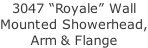 3047 “Royale” Wall Mounted Showerhead, Arm & Flange