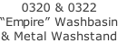 0320 & 0322 “Empire” Washbasin & Metal Washstand